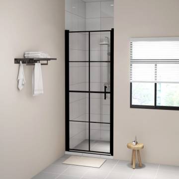 Shower Doors Tempered Glass 81x195 cm Black