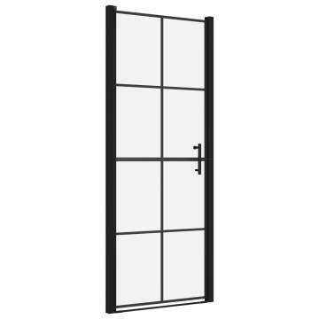 Shower Doors Tempered Glass 81x195 cm Black