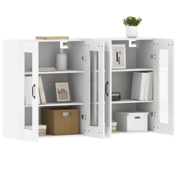 Wall Mounted Cabinets 2 pcs White Engineered Wood