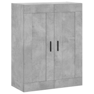 Highboard Concrete Grey 69.5x34x180 cm Engineered Wood