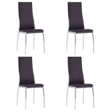 Dining Chairs 4 pcs Brown Faux Leather