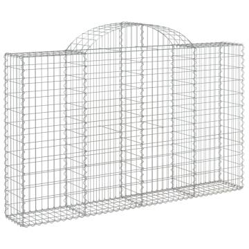 Arched Gabion Baskets 3 pcs 200x30x120/140 cm Galvanised Iron