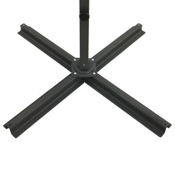 Cantilever Umbrella with Pole and LED Lights Black 250 cm