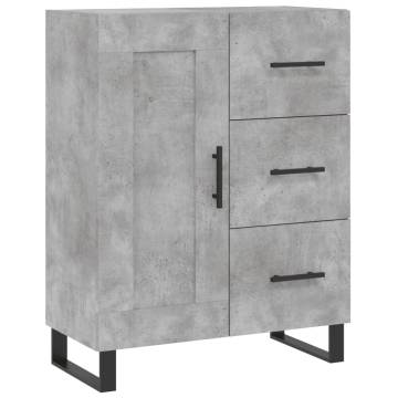 Highboard Concrete Grey 69.5x34x180 cm Engineered Wood