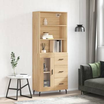 Highboard Sonoma Oak 69.5x34x180 cm Engineered Wood