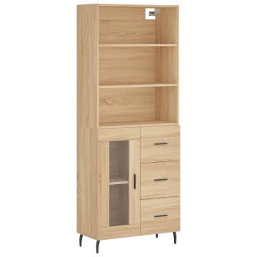 Highboard Sonoma Oak 69.5x34x180 cm Engineered Wood