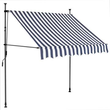 Manual Retractable Awning with LED 100 cm Blue and White