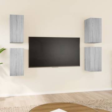 TV Cabinets 4 pcs Grey Sonoma 30.5x30x60 cm Engineered Wood