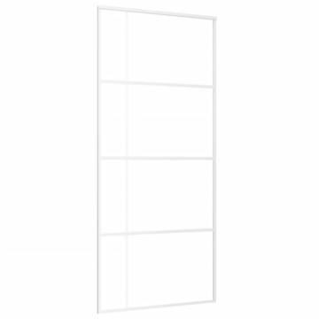 Sliding Door Frosted ESG Glass and Aluminium 90x205 cm White