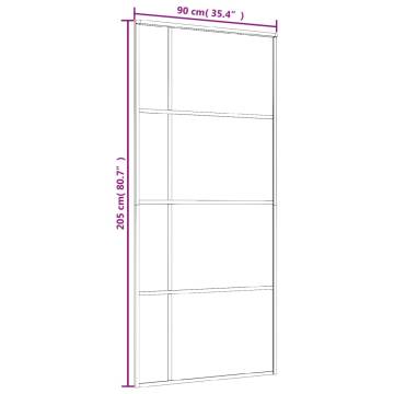 Sliding Door Frosted ESG Glass and Aluminium 90x205 cm White