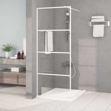 Walk-in Shower Wall White 80x195 cm Clear ESG Glass