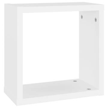 Wall Cube Shelves 4 pcs White 30x15x30 cm