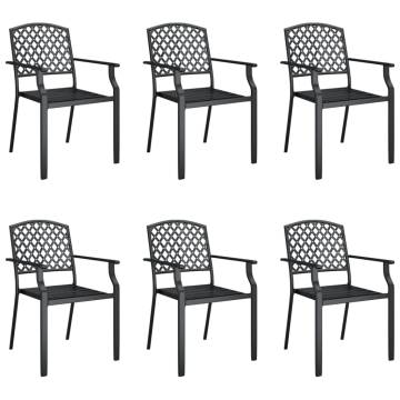 7 Piece Garden Dining Set Anthracite Steel