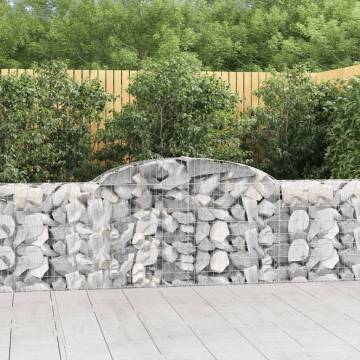 Arched Gabion Baskets 4 pcs 300x30x80/100 cm Galvanised Iron