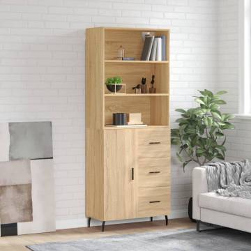 Highboard Sonoma Oak 69.5x34x180 cm Engineered Wood