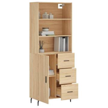 Highboard Sonoma Oak 69.5x34x180 cm Engineered Wood