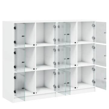 Bookcase with Doors White 136x37x109 cm Engineered Wood