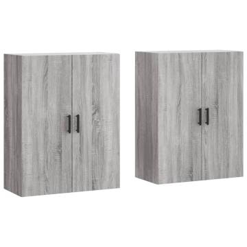 Wall Mounted Cabinets 2 pcs Grey Sonoma 69.5x34x90 cm