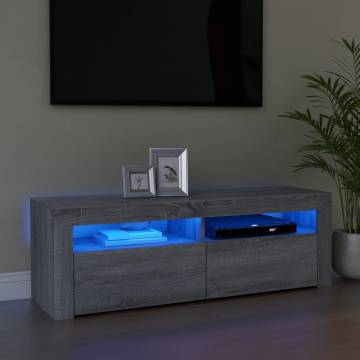 TV Cabinet with LED Lights Grey Sonoma 120x35x40 cm