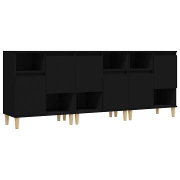 Sideboards 3 pcs Black 60x35x70 cm Engineered Wood