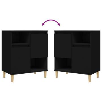 Sideboards 3 pcs Black 60x35x70 cm Engineered Wood