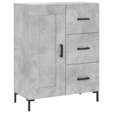 Highboard Concrete Grey 69.5x34x180 cm Engineered Wood