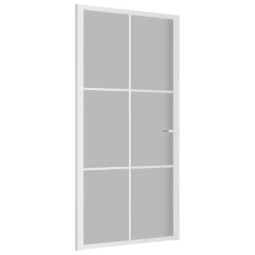 Interior Door 102.5x201.5 cm White Matt Glass and Aluminium