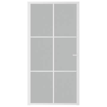 Interior Door 102.5x201.5 cm White Matt Glass and Aluminium