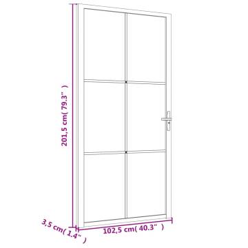 Interior Door 102.5x201.5 cm White Matt Glass and Aluminium