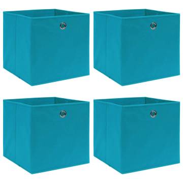 Storage Boxes 4 pcs Baby Blue 32x32x32 cm Fabric