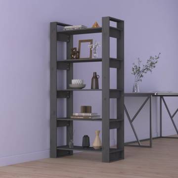 Book Cabinet/Room Divider Grey 80x35x160 cm Solid Wood