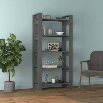 Book Cabinet/Room Divider Grey 80x35x160 cm Solid Wood