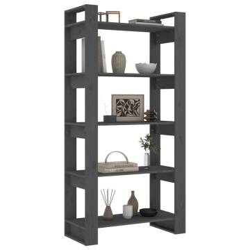 Book Cabinet/Room Divider Grey 80x35x160 cm Solid Wood