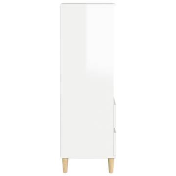 Highboard High Gloss White 40x36x110 cm Engineered Wood