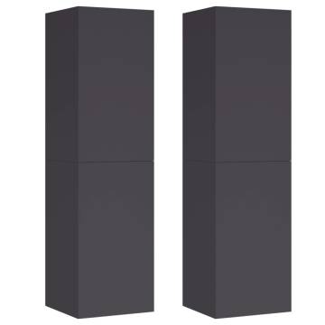 TV Cabinets 2 pcs Grey 30.5x30x110 cm Engineered Wood