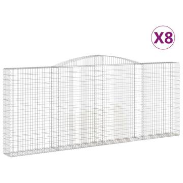 Arched Gabion Baskets 8 pcs 400x30x160/180 cm Galvanised Iron