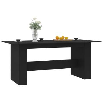 Dining Table Black 180x90x76 cm Engineered Wood