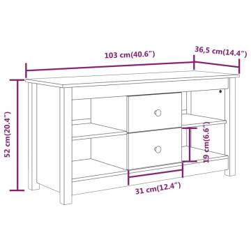 TV Cabinet 103x36.5x52 cm Solid Wood Pine