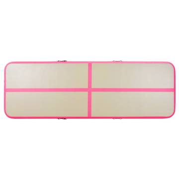 Inflatable Gymnastics Mat with Pump 700x100x10 cm PVC Pink