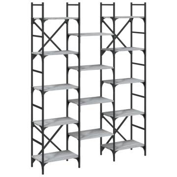 Bookshelf Grey Sonoma 127.5x28.5x172.5 cm Engineered Wood