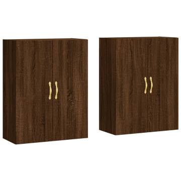 Wall Mounted Cabinets 2 pcs Brown Oak 69.5x34x90 cm