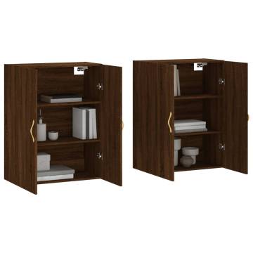 Wall Mounted Cabinets 2 pcs Brown Oak 69.5x34x90 cm