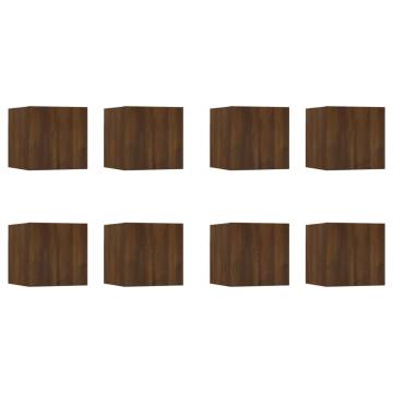 Wall-mounted TV Cabinets 8 pcs Brown Oak 30.5x30x30 cm