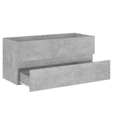 Sink Cabinet Concrete Grey 100x38.5x45 cm Engineered Wood