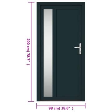 Front Door Anthracite 98x200 cm PVC