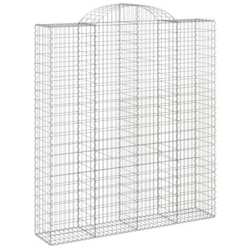 Arched Gabion Baskets 5 pcs 200x50x220/240 cm Galvanised Iron