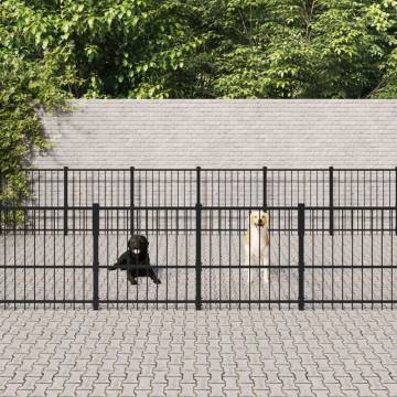 Outdoor Dog Kennel Steel 37.64 m²