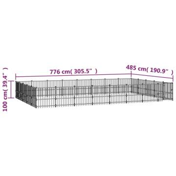 Outdoor Dog Kennel Steel 37.64 m²