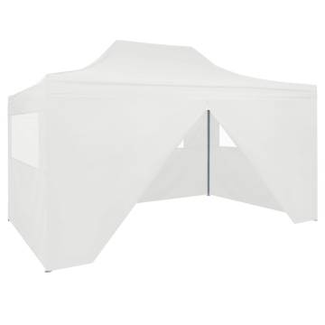 Professional Folding Party Tent with 4 Sidewalls 3x4 m Steel White