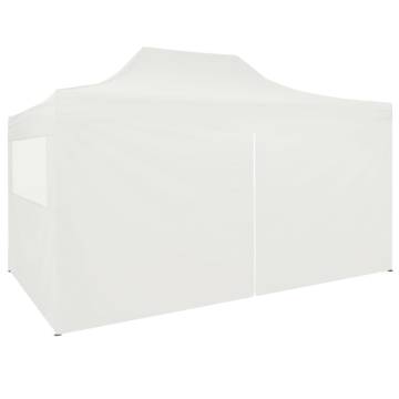 Professional Folding Party Tent with 4 Sidewalls 3x4 m Steel White